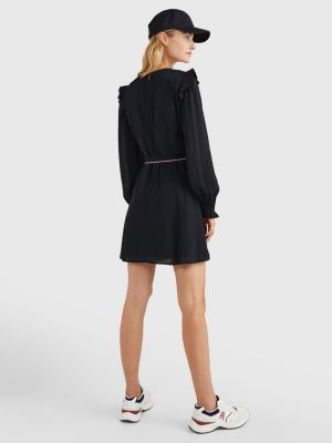 Ruffled Fit And Flare Dress BLACK Tommy Hilfiger