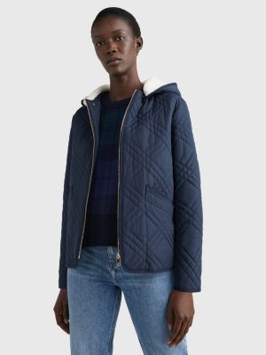 præambel prins linje Quilted Hooded Jacket | BLUE | Tommy Hilfiger