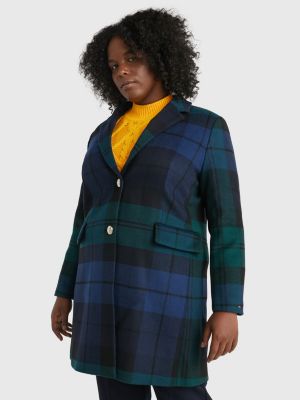 manteau tartan vert et bleu