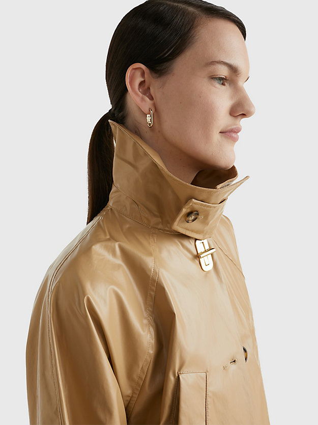 CLASSIC KHAKI Crest Charm Belt Oversized Raincoat for women TOMMY HILFIGER