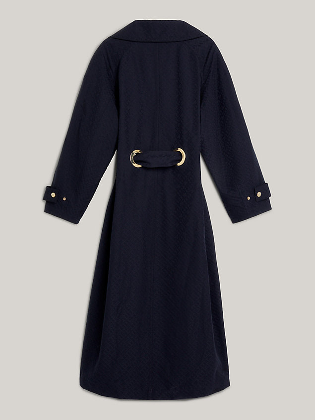 blue crest oversized trench coat for women tommy hilfiger
