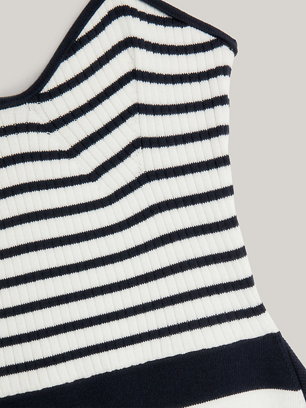 DESERT SKY Rib-Knit Stripe Asymmetric Hem Dress for women TOMMY HILFIGER