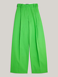 green wide leg chino trousers for women tommy hilfiger