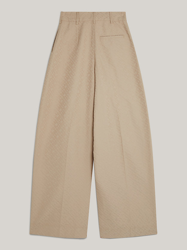 GENTLE GOLD High Rise Monogram Wide Chino Trousers for women TOMMY HILFIGER