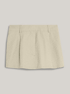 beige monogram chino mini skirt for women tommy hilfiger