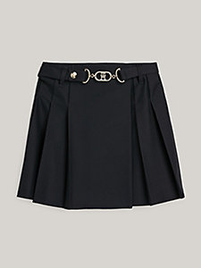blue pleated mini skirt for women tommy hilfiger