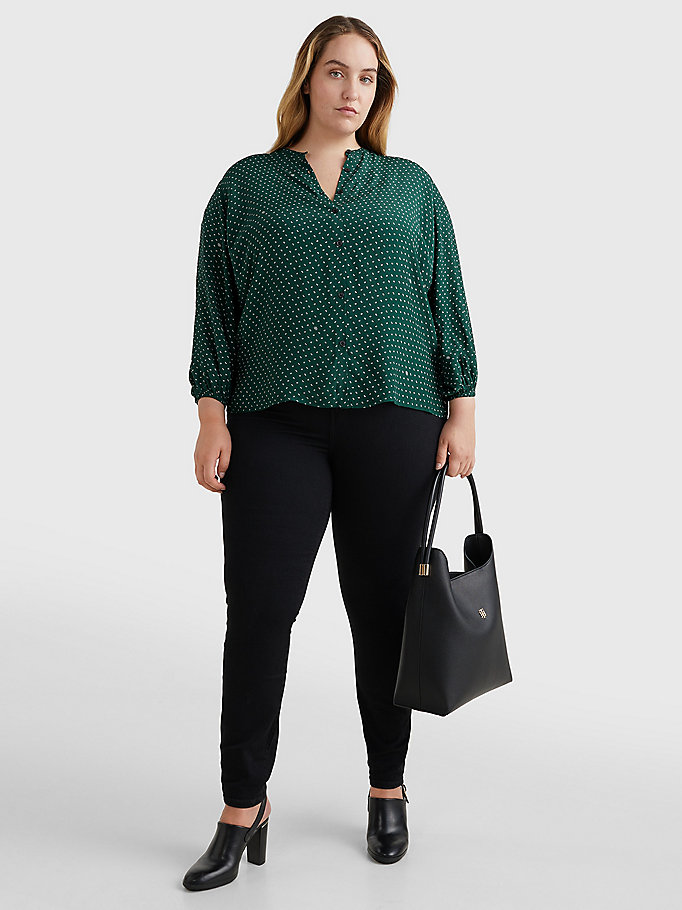 green curve paisley relaxed fit blouse for women tommy hilfiger