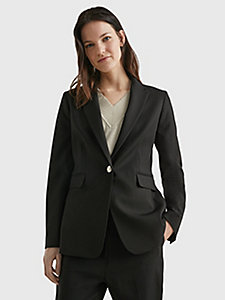 blazer droit ajusté coupe classique noir pour femmes tommy hilfiger