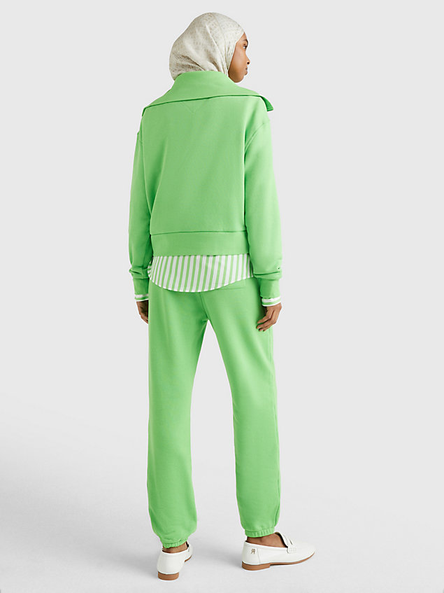 green 1985 collection pullover mit reißverschluss für damen - tommy hilfiger