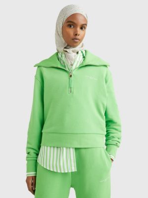 Vis stedet bodsøvelser Fabel 1985 Collection Logo Half-Zip Jumper | GREEN | Tommy Hilfiger