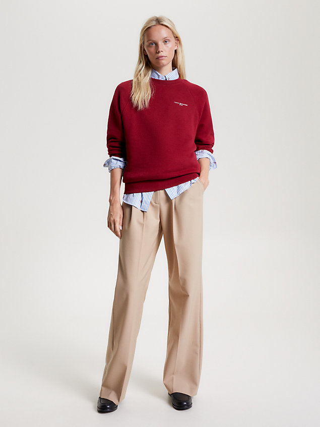 felpa 1985 collection relaxed fit in spugna red da donna tommy hilfiger