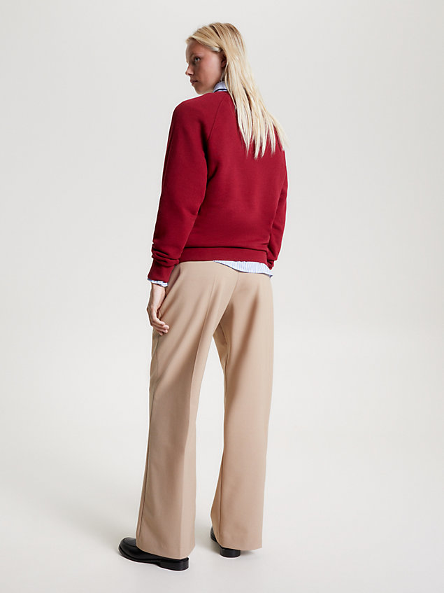felpa 1985 collection relaxed fit in spugna red da donna tommy hilfiger