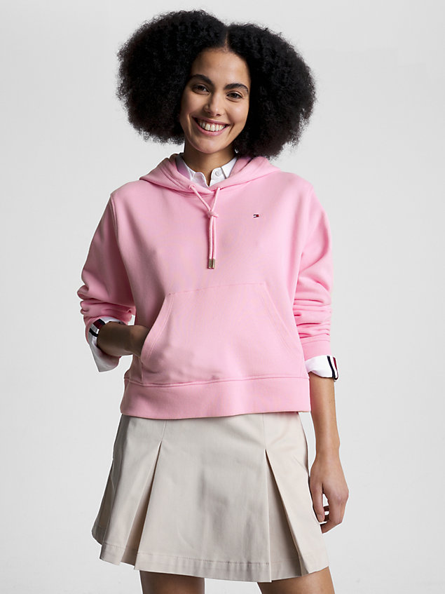 pink 1985 collection modern terry-hoodie für damen - tommy hilfiger