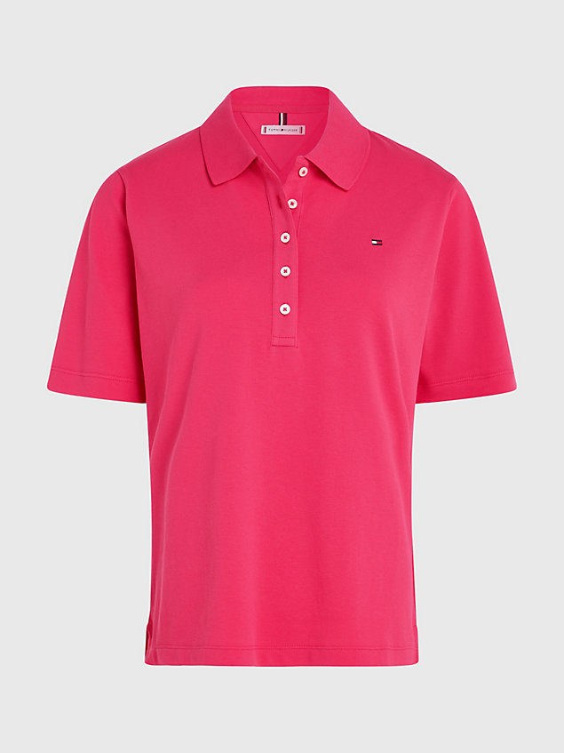 pink 1985 collection regular fit pique polo for women tommy hilfiger