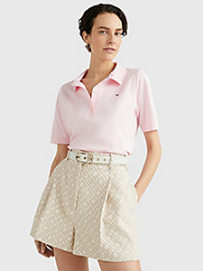 polo coupe standard 1985 collection rose pour femmes tommy hilfiger