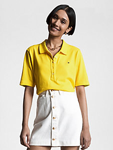 żółty koszulka polo 1985 collection dla kobiety - tommy hilfiger