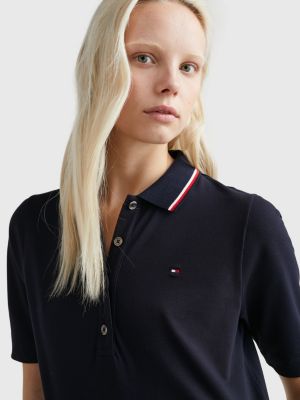 Regular Fit Poloshirt mit Branding-Detail | BLAU |