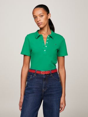 TOMMY HILFIGER - Women's slim polo shirt with signature collar