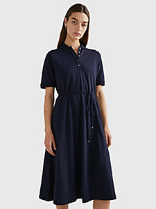 blue lace relaxed half sleeve polo dress for women tommy hilfiger