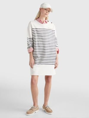 Relaxed fit gestreepte jurk | WIT | Tommy Hilfiger