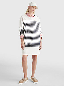 white stripe relaxed fit dress for women tommy hilfiger
