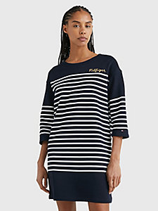 blue stripe relaxed fit dress for women tommy hilfiger