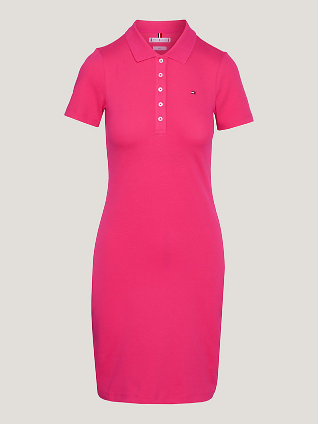 pink 1985 collection slim fit polo dress for women tommy hilfiger