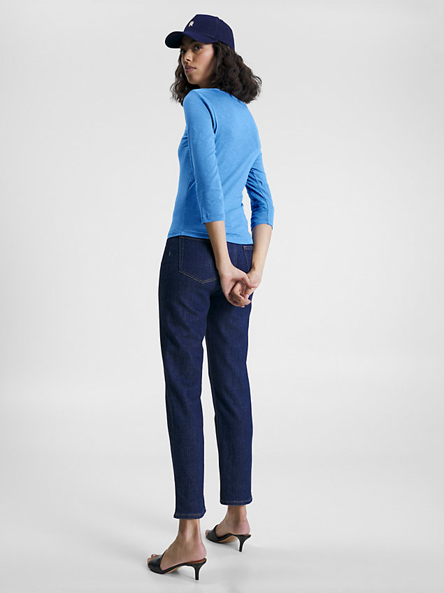 blue 1985 collection slim fit top for women tommy hilfiger