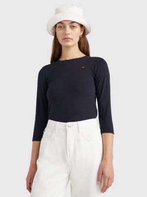 t-shirt ajusté 1985 collection bleu pour femmes tommy hilfiger