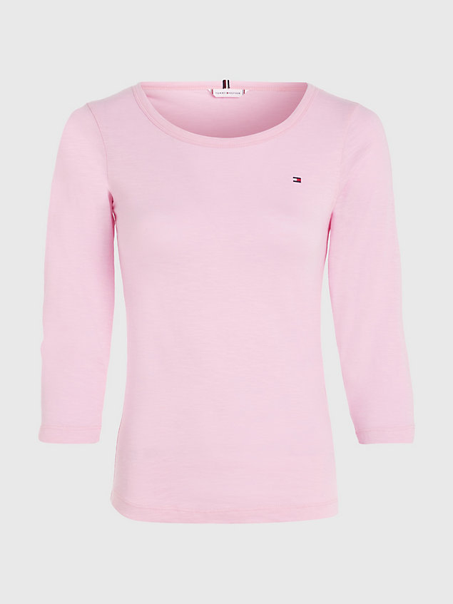 pink 1985 collection slim fit top for women tommy hilfiger
