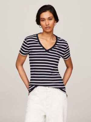 T shirt Tommy Hilfiger Essential slim da donna bianca