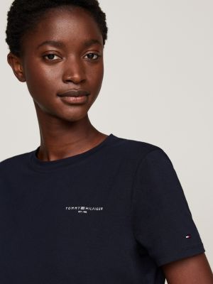 t-shirt 1985 collection à logo bleu pour femmes tommy hilfiger