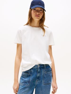 white 1985 collection t-shirt mit logo für damen - tommy hilfiger