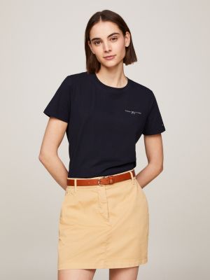 Tommy Hilfiger Girls Short Sleeve Solid Color V-Neck T-Shirt