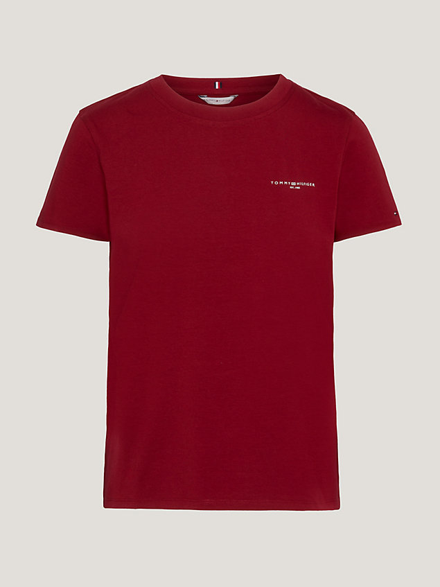 red 1985 collection crew neck t-shirt for women tommy hilfiger