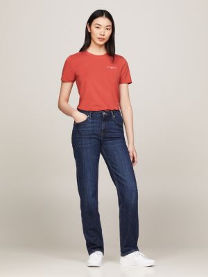 t-shirt 1985 collection à logo rouge pour femmes tommy hilfiger