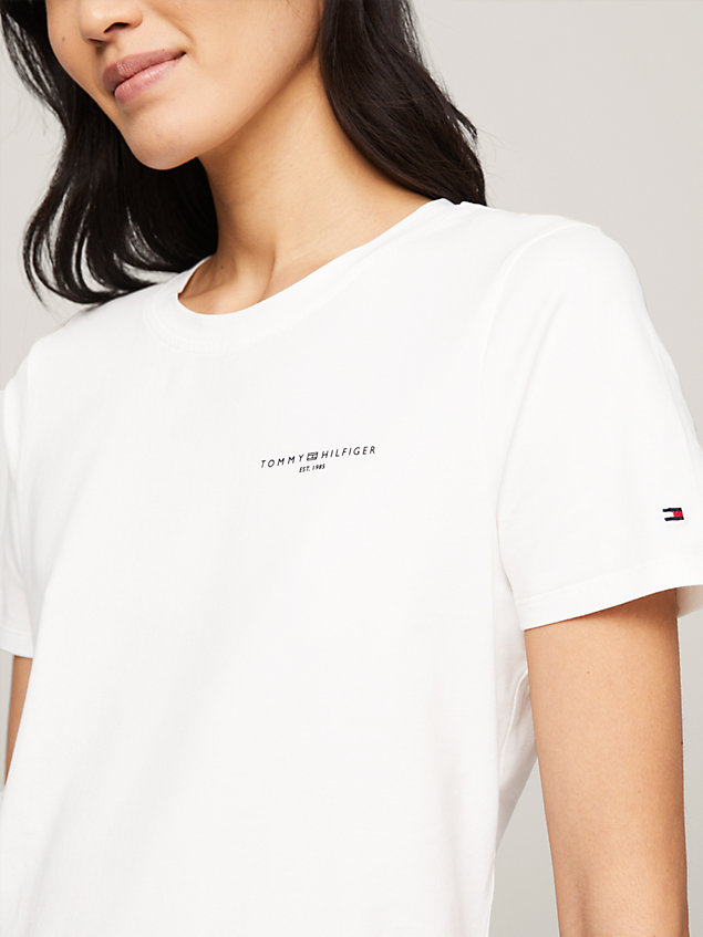 white 1985 collection rundhals-t-shirt für damen - tommy hilfiger