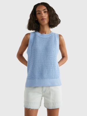 Open Knit Tank Top BLUE Tommy Hilfiger