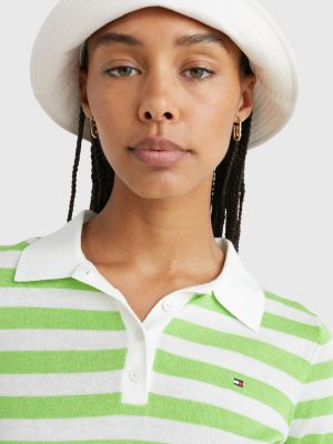 Short Sleeve Polo Collar Jumper GREEN Tommy Hilfiger