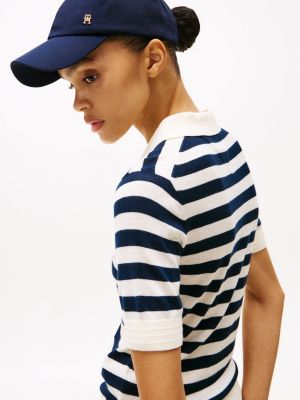 polo in maglia a maniche corte multicolore da donne tommy hilfiger