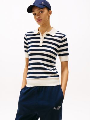 multi short sleeve polo jumper for women tommy hilfiger