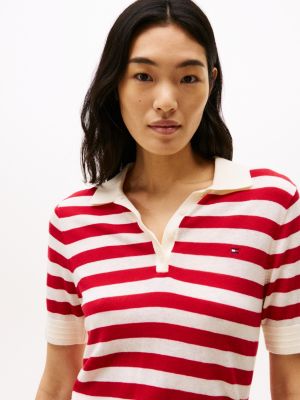 multi short sleeve polo jumper for women tommy hilfiger