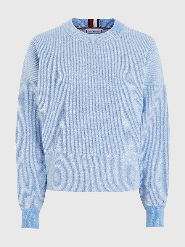 HYDRANGEA BLUE Relaxed Fit Cropped Jumper for women TOMMY HILFIGER