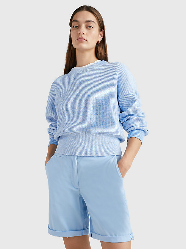 HYDRANGEA BLUE Relaxed Fit Cropped Jumper for women TOMMY HILFIGER