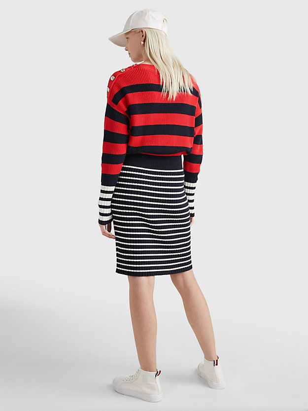 ENG STP/ ECRU / D SKY/ FIREWORKS Colour-Blocked Stripe Relaxed Sweater Dress for women TOMMY HILFIGER