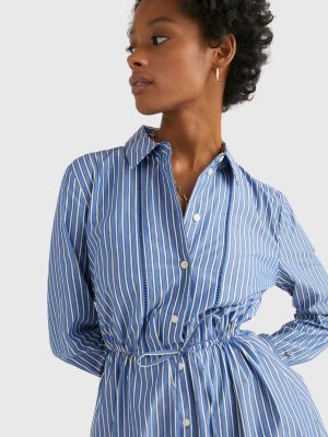 TOMMY HILFIGER Women - Striped midi shirt dress with monogram