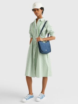 TOMMY HILFIGER Women - Striped midi shirt dress with monogram