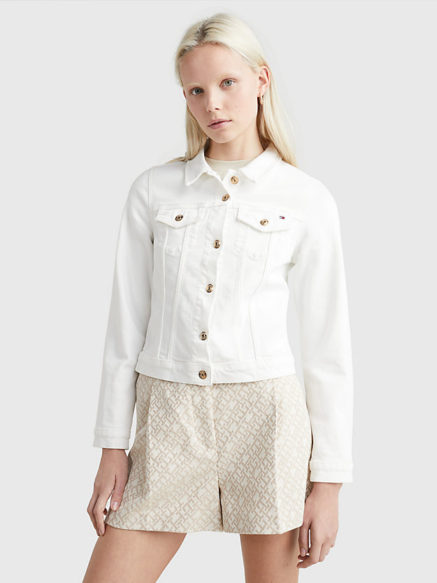 WHITE White Slim Fit Denim Jacket for women TOMMY HILFIGER