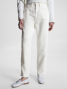 denim witte high rise relaxed balloon jeans voor dames - tommy hilfiger