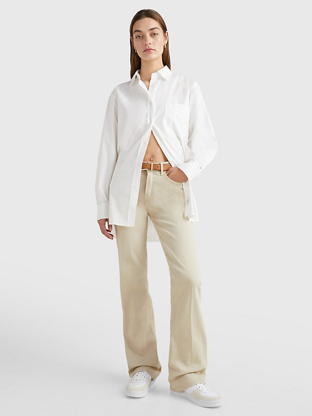 LIGHT SANDALWOOD Mid Rise Bootcut White Jeans for women TOMMY HILFIGER